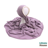 Baby Premium Stretchy Poly Cotton Wrap with Bonnet SR094 | NB | Purple